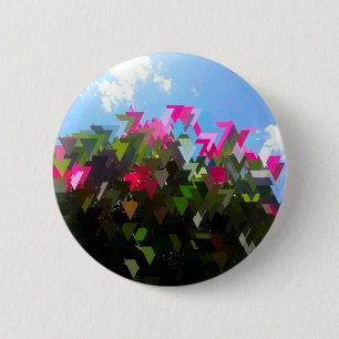 Badge Rond 5 Cm Fleurs de Glitchin