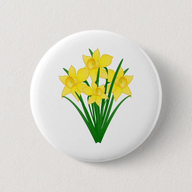 Badge Rond 5 Cm Fleurs de jonquille (Devant)