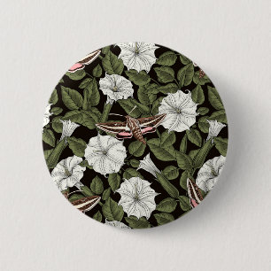 Badge Rond 5 Cm Fleurs de lune et sphinx Mois