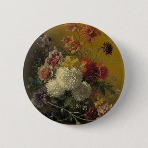 Badge Rond 5 Cm Fleurs de maître hollandais antique Georgius van O
