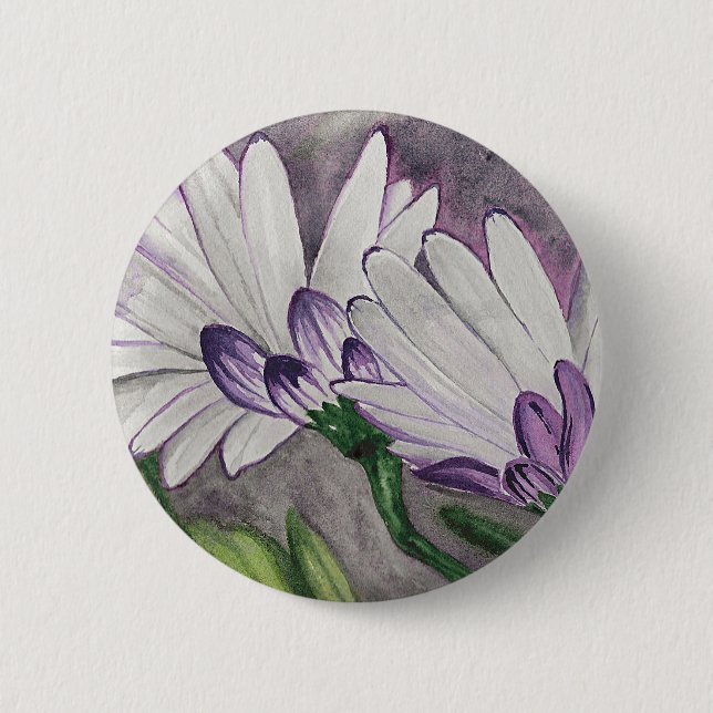 Badge Rond 5 Cm Fleurs de marguerite (Devant)