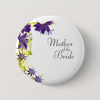Badge Rond 5 Cm Fleurs de mariage de l'île violette mère de la mar