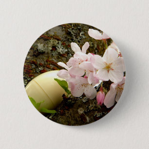 Badge Rond 5 Cm Fleurs de Pâques