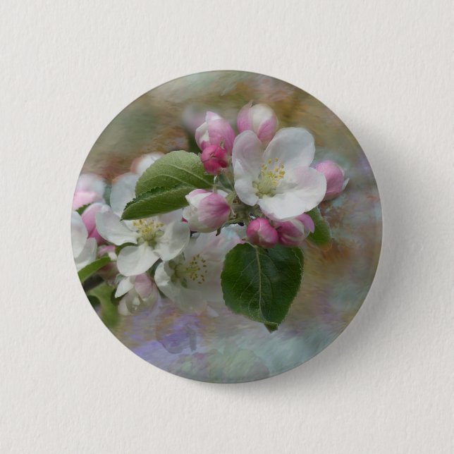 Badge Rond 5 Cm Fleurs de pommier (Devant)