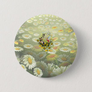 Badge Rond 5 Cm Fleurs de printemps