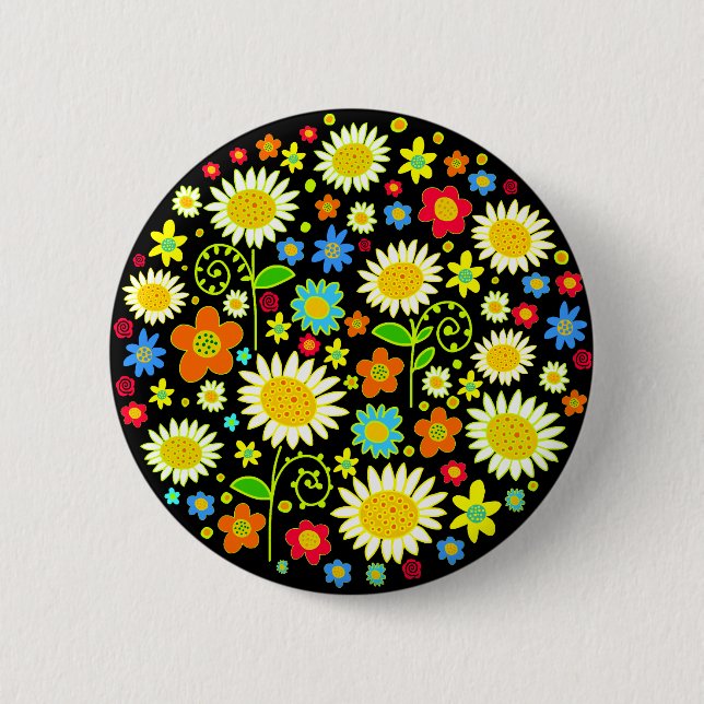 Badge Rond 5 Cm Fleurs de printemps (Devant)