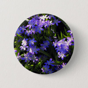 Badge Rond 5 Cm Fleurs de printemps de Squill Bleu
