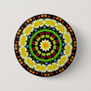 Badge Rond 5 Cm Fleurs de printemps Kaleidoscope 02