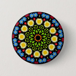 Badge Rond 5 Cm Fleurs de printemps Kaleidoscope 04