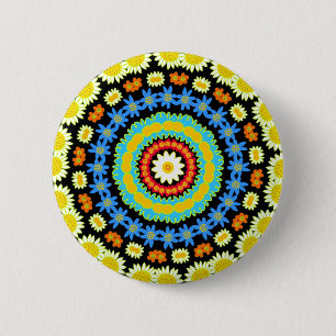 Badge Rond 5 Cm Fleurs de printemps Kaleidoscope 08