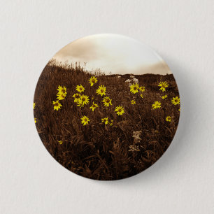 Badge Rond 5 Cm Fleurs de soleil