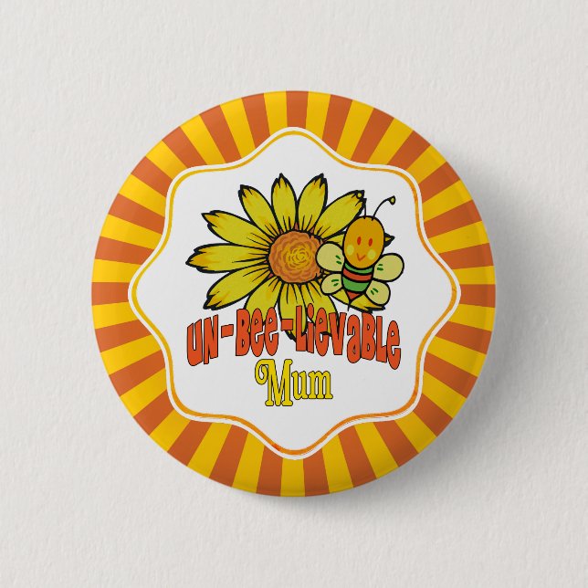 Badge Rond 5 Cm Fleurs de soleil de maman incroyable (Devant)
