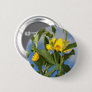 Badge Rond 5 Cm Fleurs de soleil sauvages Floral Photographie