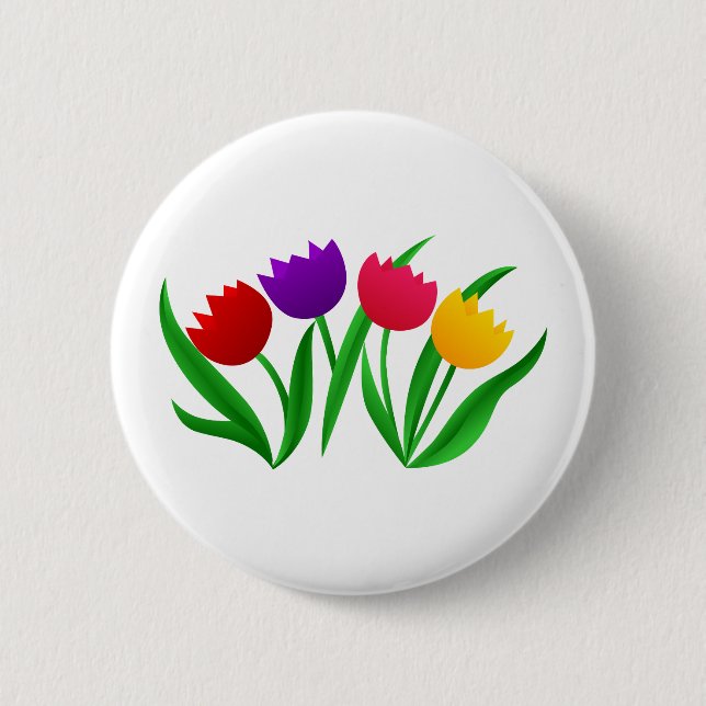 Badge Rond 5 Cm Fleurs de tulipe (Devant)