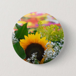 Badge Rond 5 Cm Fleurs d'été