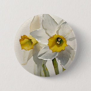 Badge Rond 5 Cm Fleurs d'Iris Aquarelle Modernes
