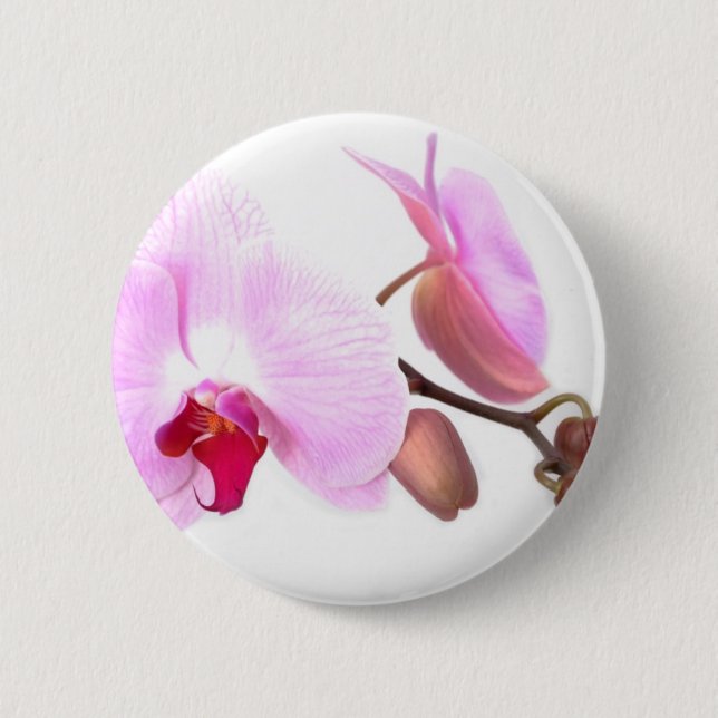 Badge Rond 5 Cm Fleurs d'orchidées aziza (Devant)