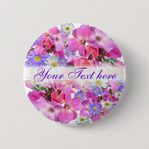 Badge Rond 5 Cm FLEURS ET ANÉONES ~ Bouton
