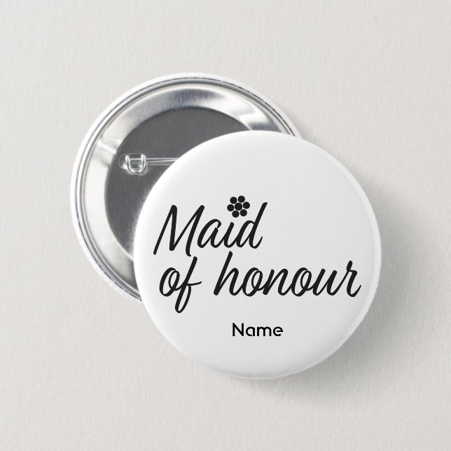 Badge Rond 5 Cm Fleurs et texte d'honneur (Devant & derrière)