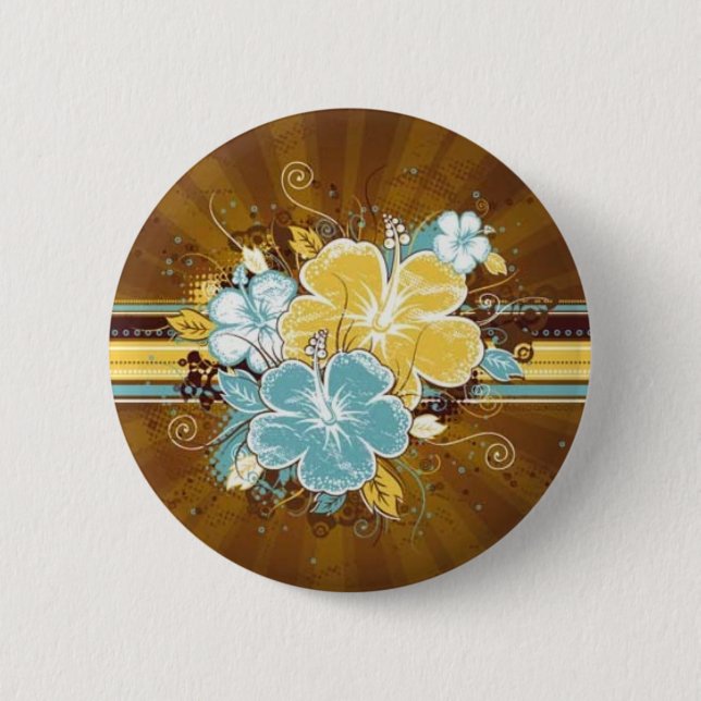 Badge Rond 5 Cm Fleurs fascinantes (Devant)
