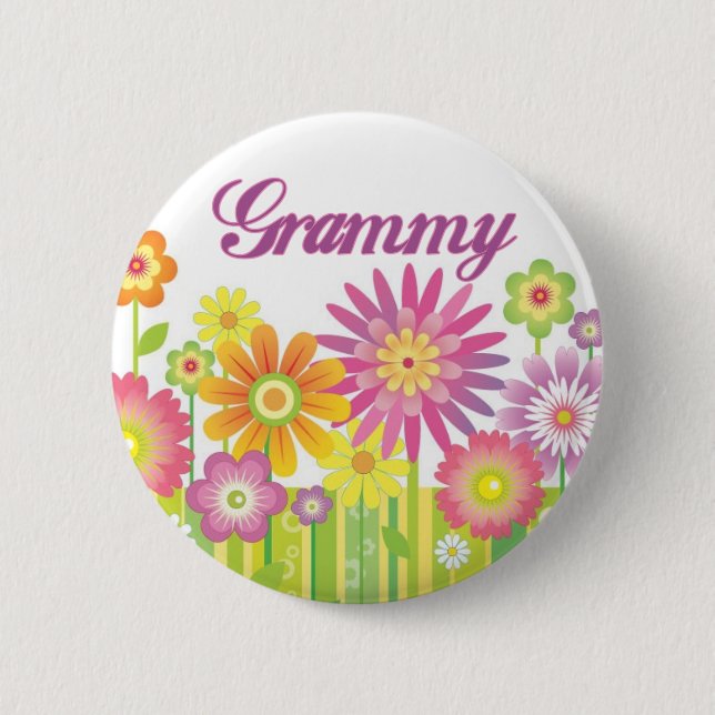 Badge Rond 5 Cm Fleurs fascinantes Grammy (Devant)