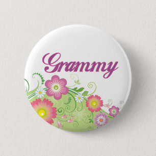 Badge Rond 5 Cm Fleurs fascinantes Grammy