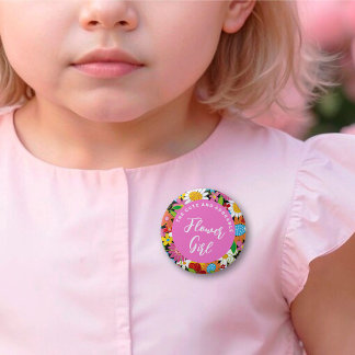 Badge Rond 5 Cm FLEURS FILLE Fleurs de printemps Jardin Mariage No