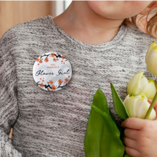 Badge Rond 5 Cm FLEURS FILLE FLEURS Tropical Frotles Mariage chic
