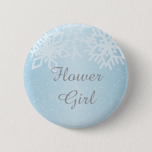 Badge Rond 5 Cm Fleurs Filles d'hiver Snowflakes (Devant)