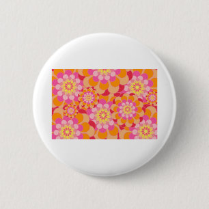 Badge Rond 5 Cm Fleurs florales colorées Arrière - plans Abstraite