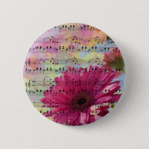 Badge Rond 5 Cm Fleurs girly à la mode mignonnes de Gerbera de