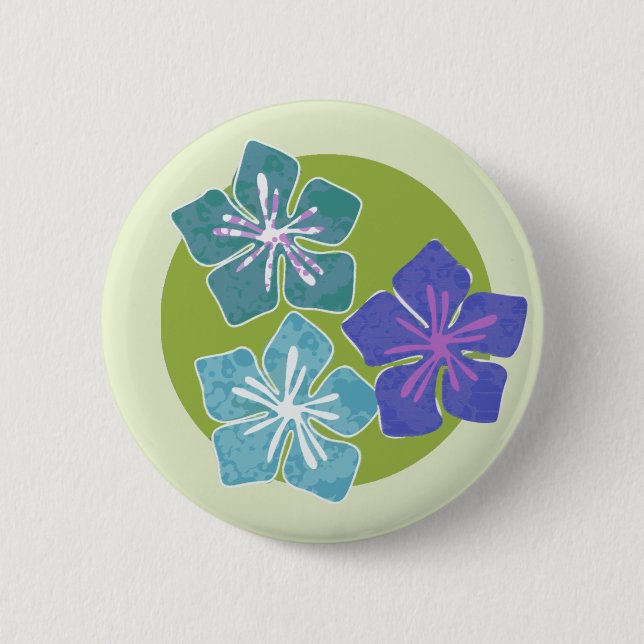 Badge Rond 5 Cm Fleurs hawaïennes 1 (Devant)