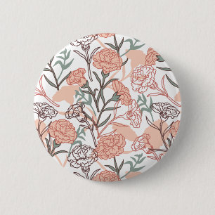 Badge Rond 5 Cm Fleurs Inspirées de la Nature : Motif de Fleur d'O