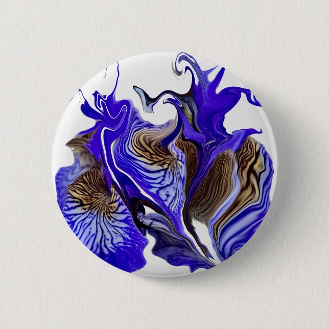 Badge Rond 5 Cm Fleurs Iris Violets (Devant)