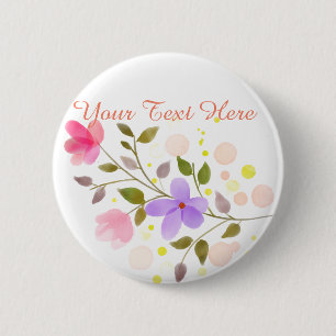 Badge Rond 5 Cm Fleurs magnifiques