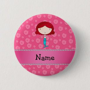 Badge Rond 5 Cm Fleurs nommées personnalisées de rose de sirène