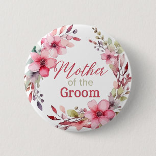 Badge Rond 5 Cm Fleurs personnalisées pour la mère du marié à la d