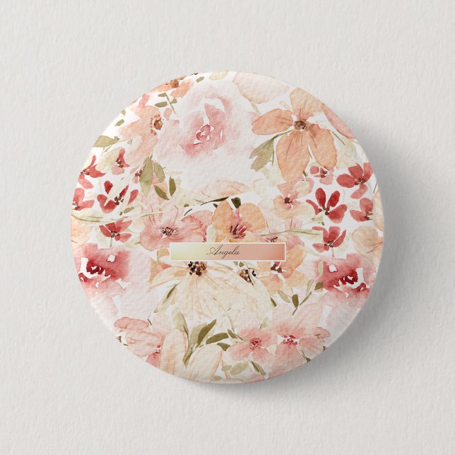 Badge Rond 5 Cm Fleurs printanières en fleurs (Devant)