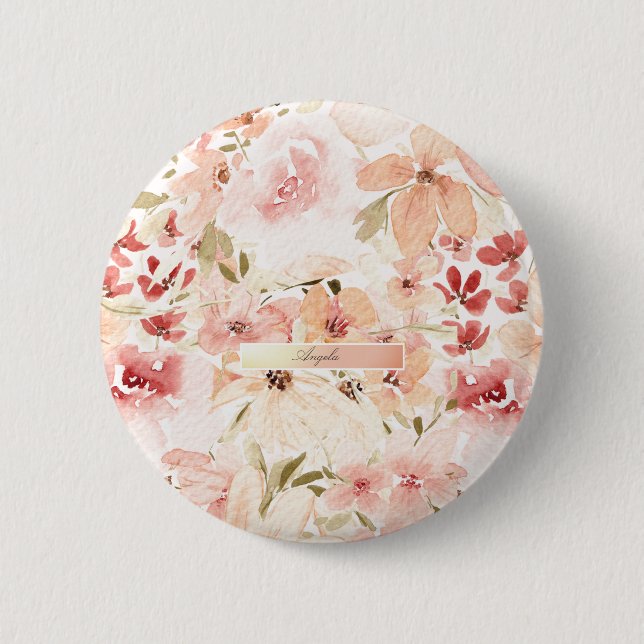 Badge Rond 5 Cm Fleurs printanières florissantes (Devant)