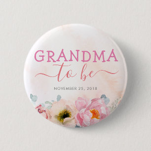 Badge Rond 5 Cm Fleurs roses rousses mignonnes grand-mère pour êtr