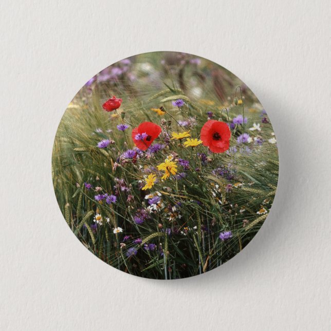 Badge Rond 5 Cm Fleurs sauvages (Devant)