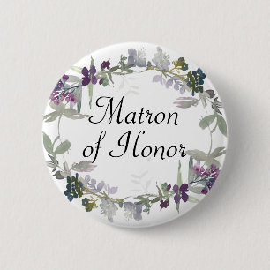 Badge Rond 5 Cm Fleurs sauvages à l'aquarelle Lavande Matrone d'ho