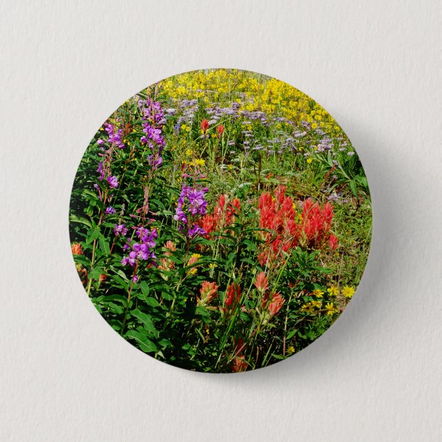 Badge Rond 5 Cm Fleurs sauvages des Rocheuses (Devant)