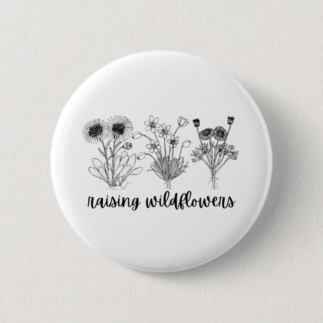 Badge Rond 5 Cm fleurs sauvages / printemps / printemps (Devant)