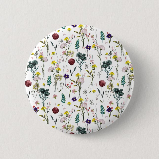 Badge Rond 5 Cm Fleurs Sauvages Vibrantes (Devant)