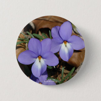 Badge Rond 5 Cm Fleurs Sauvages Violette à Pieds d'Oiseau III Cade