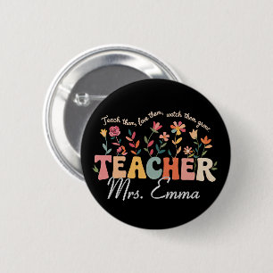 Badge Rond 5 Cm Fleurs Super personnalisées Enseignant Cadeau pers