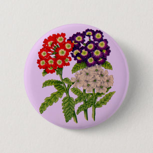 Badge Rond 5 Cm fleurs verbéniennes 