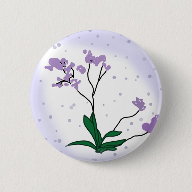 Badge Rond 5 Cm Fleurs violettes (Devant)