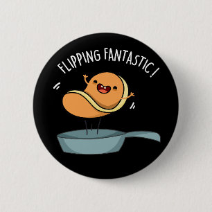 Badge Rond 5 Cm Fliastic Funny Pancake Pun Dark BG